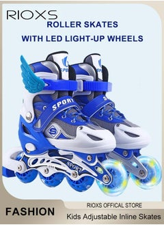 RIOXS Kids Rollerskates,Roller Skating Shoes For Boys,Professional Roller Inline Skates For Beginners,High Performance Roller Skates,Boys Blades Skate With Light-up Wheels,Speed Racing Skates For Outdoor Indoor  - Image 3