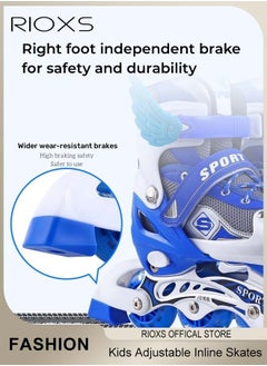 RIOXS Kids Rollerskates,Roller Skating Shoes For Boys,Professional Roller Inline Skates For Beginners,High Performance Roller Skates,Boys Blades Skate With Light-up Wheels,Speed Racing Skates For Outdoor Indoor  - Image 4