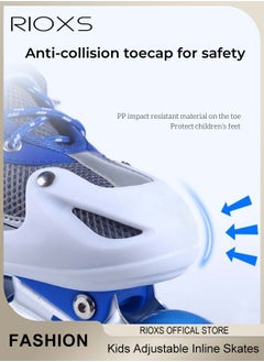 RIOXS Kids Rollerskates,Roller Skating Shoes For Boys,Professional Roller Inline Skates For Beginners,High Performance Roller Skates,Boys Blades Skate With Light-up Wheels,Speed Racing Skates For Outdoor Indoor  - Image 5