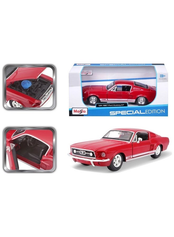 Maisto Maisto Ford Mustang 1967 Diecast Model Car (1:24, Red)  - Image 3