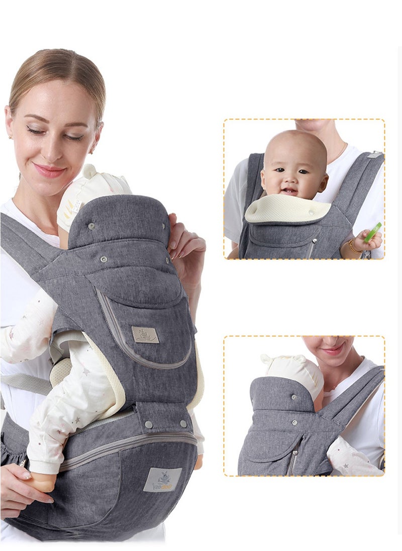 Arabest Baby Hip Seat Carrier Baby Waist Stool for Child Ergonomic Infant Carrier with Hip Seat Kangaroo Bag Front and Back Baby Holder Carrier 3-36 Months  - Image 2