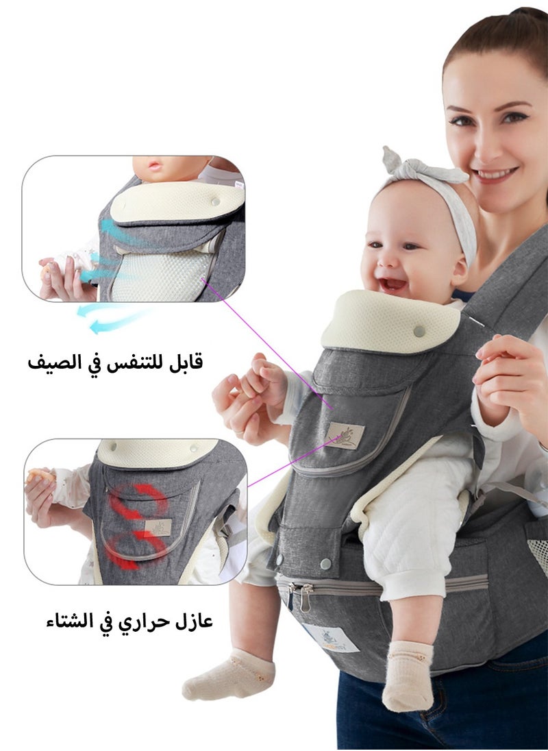 Arabest Baby Hip Seat Carrier Baby Waist Stool for Child Ergonomic Infant Carrier with Hip Seat Kangaroo Bag Front and Back Baby Holder Carrier 3-36 Months  - Image 4