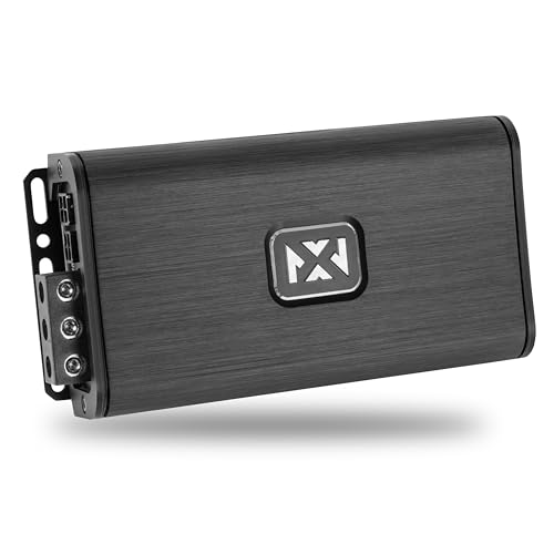 مضخم الصوت NVX VADM4 v2 طراز 4 قنوات فئة D 1000 واط ذروة 500 واط RMS 24 أوم مستقر عالي/منخفض تمرير XOver للسيارات والشاحنات والزوارق والدراجات النارية