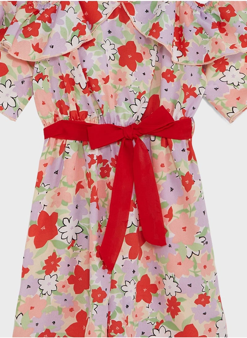 Nautinati - Nauti Nati Girls Floral Printed Halter Neck Playsuit - Image 1