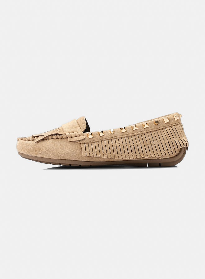 Dejavu Shoes RUI-DVTX-005 Studded Suede Flat Slip On Ballerina For Women - Image 4