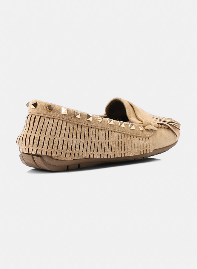 Dejavu Shoes RUI-DVTX-005 Studded Suede Flat Slip On Ballerina For Women - Image 3