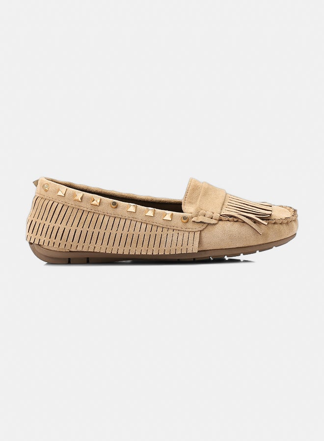 Dejavu Shoes RUI-DVTX-005 Studded Suede Flat Slip On Ballerina For Women - Image 2