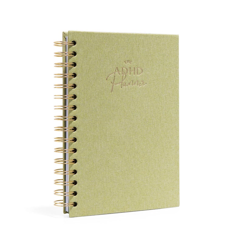 The ADHD Planner Undated DailyWeekly Schedule Organizer Journal Habit Tracker Record Emotions Mood Academic Goals Structure Focus for Adults Spiral Green