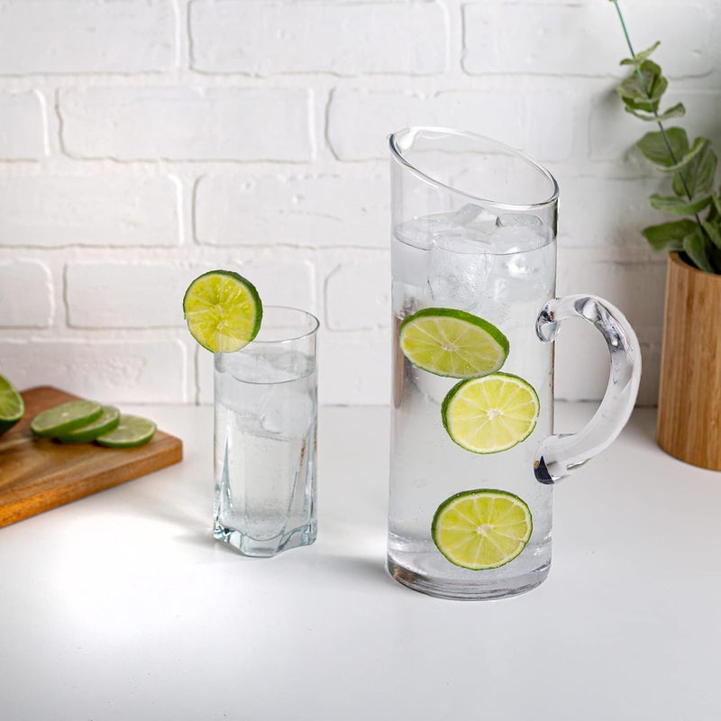 Glaver's Glass Water Pitcher with Spout – Elegant Serving Carafe for Water, Juice, Sangria, Lemonade, and Cocktails – Crystal-Clear Glass Beverage Pitcher. - Image 3