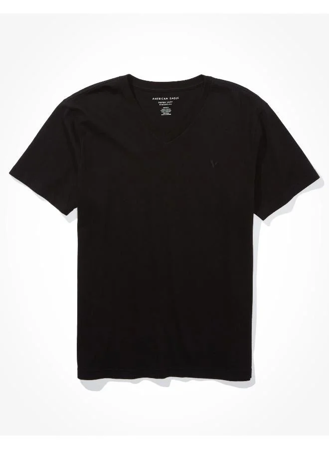 American Eagle BLACK AE Super Soft Icon V-Neck T-Shirt for Men | Best Price UAE