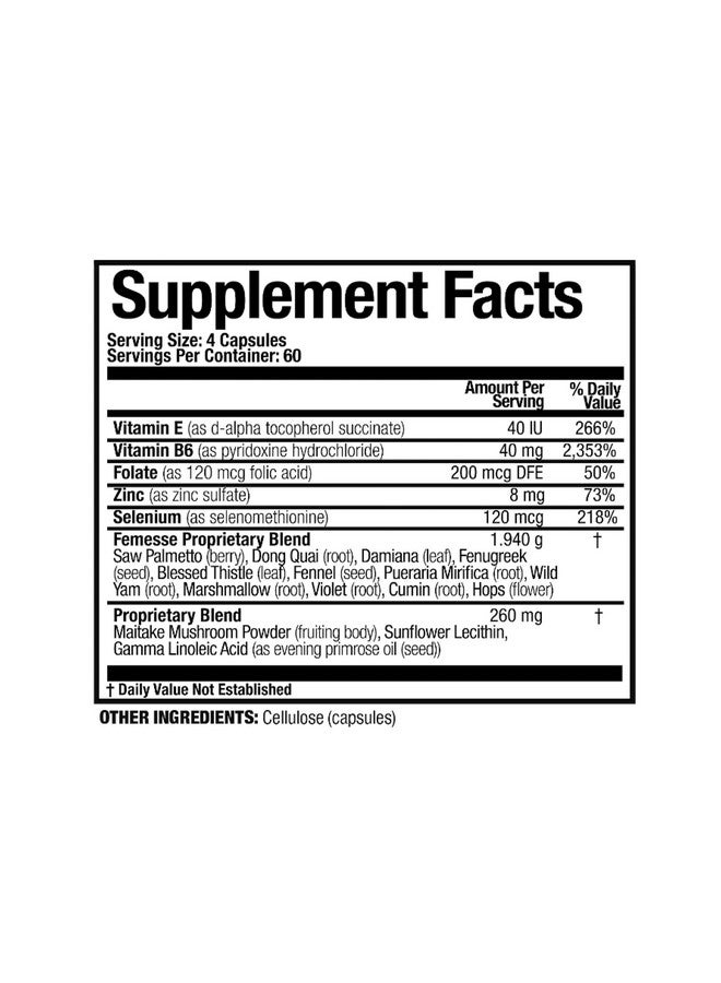 Arthur Andrew Medical أرثر أندرو ميديكال، فيميس، دعم الثدي والتوازن، دعم الجمال والهرمونات، نباتي، خالي من الغلوتين، 240 كبسولة (60 حصة) - Image 2