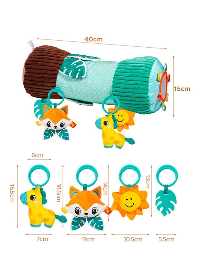 Baby Tummy Time Toys, Montessori Sensory Crawling Toy Pillow,Developmental Tummy Time Toys for Babies 3-6 Months Baby Baby Sensory Toys Roller With Detachable Squeaker, Teether & Rattle,Infants Toys 0 3 6 9 12 Months Old Toys for Baby Infant Pillow Toy - Image 2