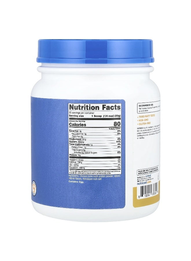 Nutricost نوتريكوست، بروتين مرق العظام، حساء الدجاج، 1 رطل (464 جرام) - Image 2