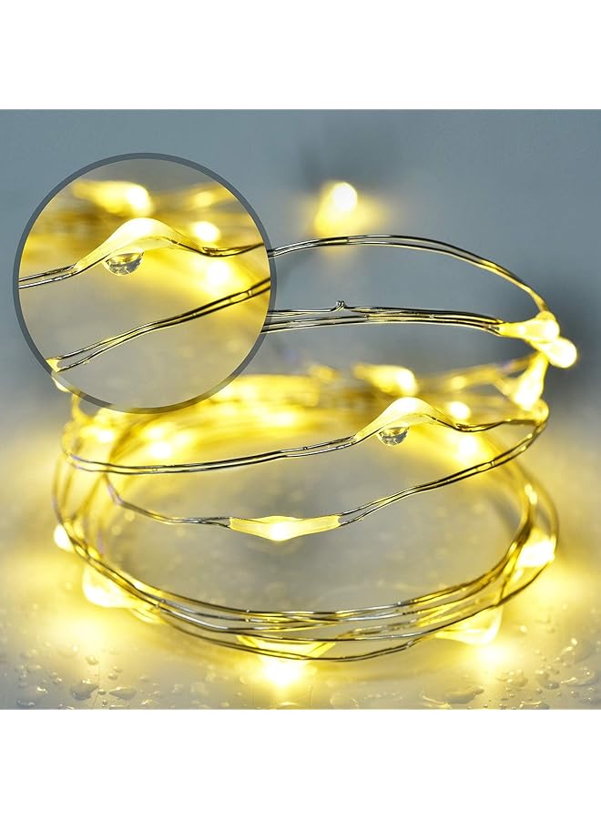 erorex 2 Pack Fairy Lights Battery Operated 10M 100 Led String Lights Waterproof Outdoor Indoor 8 Modes With Remote Timmer Twinkle Lighting For Gazebo Party Room Garland Decor Warm White - Image 2