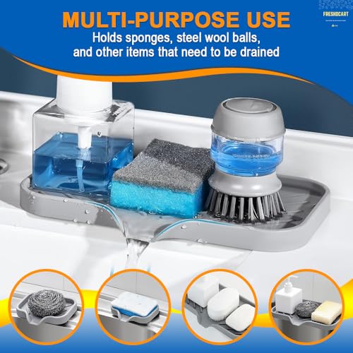FreshDcart Silicone Soap Sponge Holder with Foldable Design Kitchen Sink Storage Tray Sponge Holder for Kitchen, Bathroom and Vanity (Multicolour, Pack of 1) - Image 5