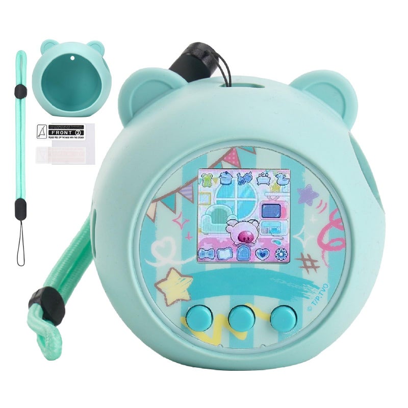 YouKnow Silicone Case Compatible with Punirunes Interactive Digital Toy Protective Skin Sleeve for Punirunes Virtual Electronic Pets Accessories Case Only Teal - Image 2