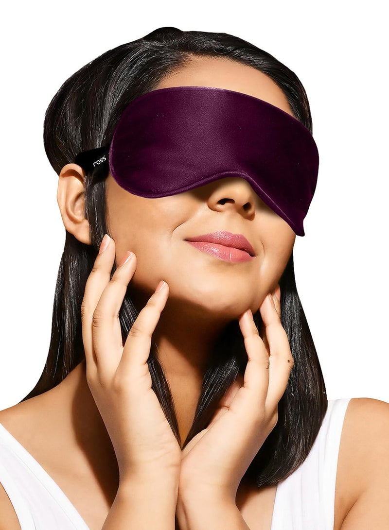 Ross 100% Luxuriously Soft Mulberry Silk Sleep Eye Mask Maroon | Super Smooth For Blind Fold - Image 1
