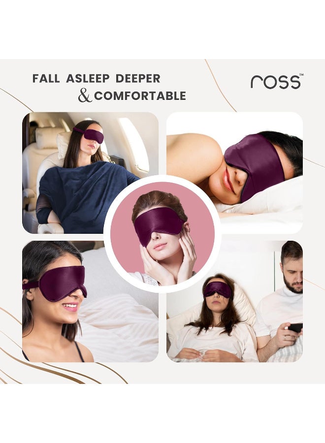 Ross 100% Luxuriously Soft Mulberry Silk Sleep Eye Mask Maroon | Super Smooth For Blind Fold - Image 3