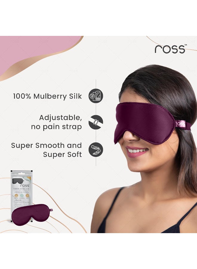 Ross 100% Luxuriously Soft Mulberry Silk Sleep Eye Mask Maroon | Super Smooth For Blind Fold - Image 4