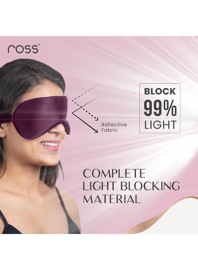 Ross 100% Luxuriously Soft Mulberry Silk Sleep Eye Mask Maroon | Super Smooth For Blind Fold - Image 2