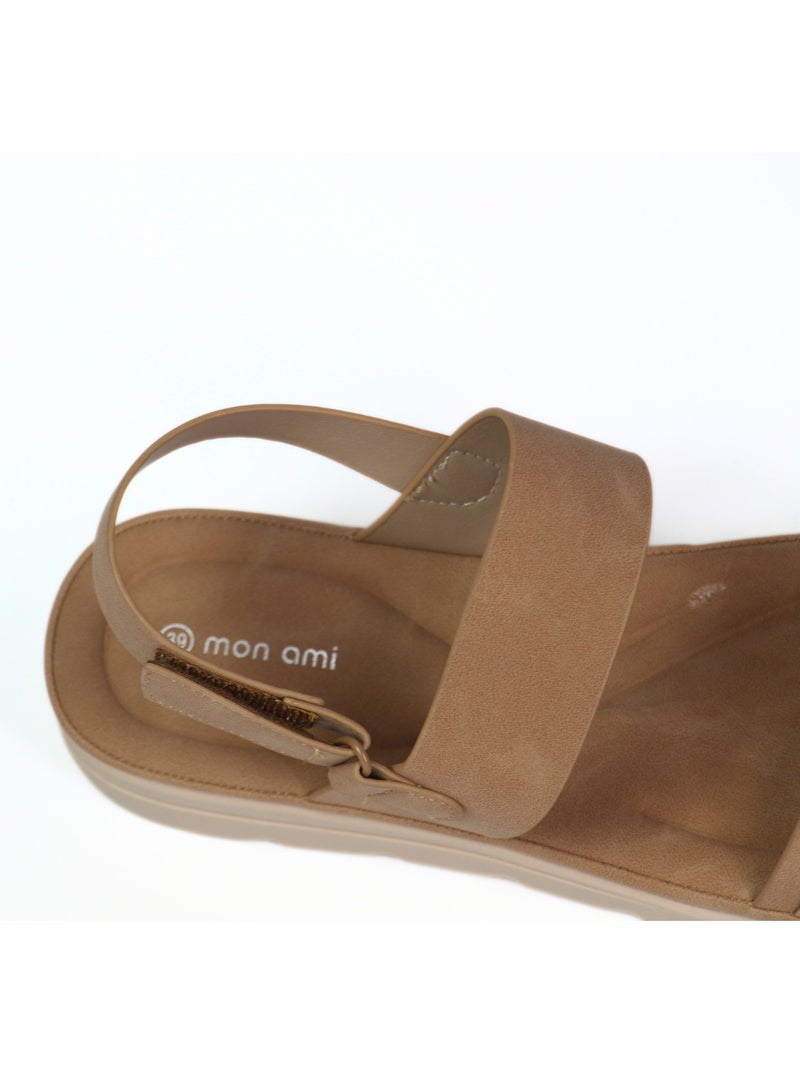 Mon Ami Women’s Comfortable Open Toe Sandals with Adjustable Strap | Lightweight Slip-On Walking Flats with Soft Cushioned Sole | Casual Summer Footwear for Travel, Beach & Everyday Comfort - Image 5