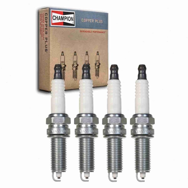 4 pc Champion Copper Plus Spark Plugs compatible with Kia Forte 18L 20L L4 20142018