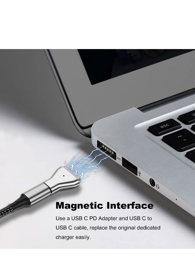 USB C to Magnetic T-Tip Adapter, Type-C to Magnetic 2 T-Head PD 100W Power Fast Charging Converter for 2013-2015 MacBook Pro Air - Image 2