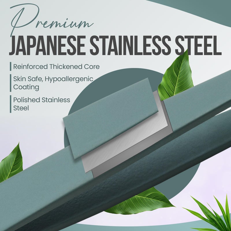 aaasportx Professional Slant Tip Tweezers - Precision Stainless Steel Eyebrow Plucking Tool for Women and Men, Ingrown Hair Remover, Facial Hair Tweezers for Grooming (Olive Fog) - Image 3