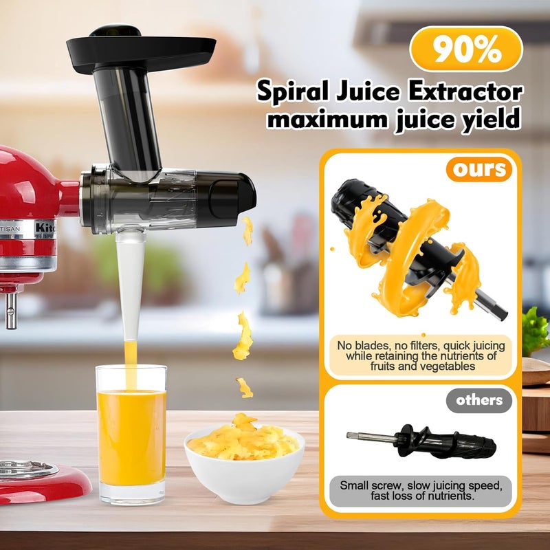 Fedowal Masticating Juicer Attachment for KitchenAid Stand Mixer, Juicer Machine for Kitchenaid Mixer Attachments, Cold Press Juicer with Dual Mouth Feed Chute for KitchenAid mixer Attachments - Image 2