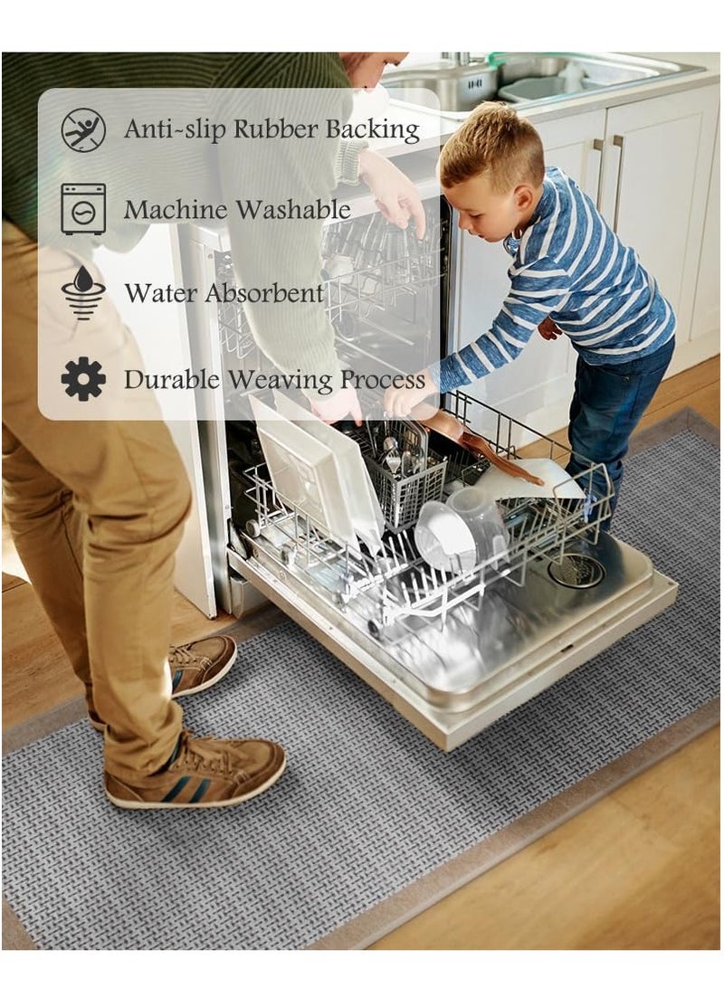 RATSAW 2 Piece Farmhouse Kitchen Rug Set Non-Slip Heavy-Duty Standing Mat Waterproof Comfort Floor Runner DNR22 - Image 5