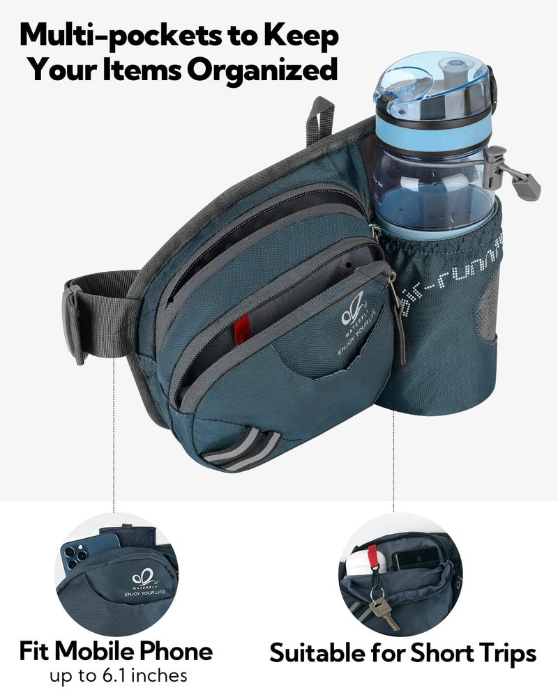 WATERFLY Fanny Pack Waist Bag: Waist Pack for Women Men with Water Bottle Holder Hiking Fanny Pack for Running Walking DogWalking Travel Cycling - Image 4