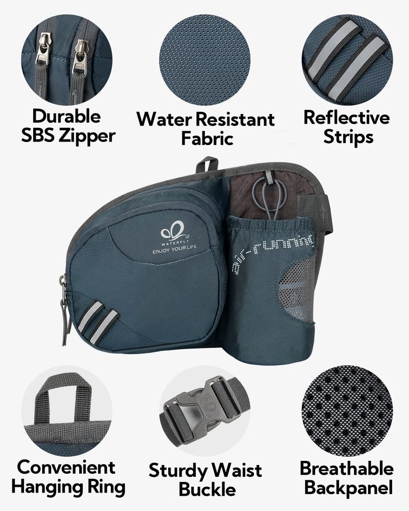 WATERFLY Fanny Pack Waist Bag: Waist Pack for Women Men with Water Bottle Holder Hiking Fanny Pack for Running Walking DogWalking Travel Cycling - Image 5