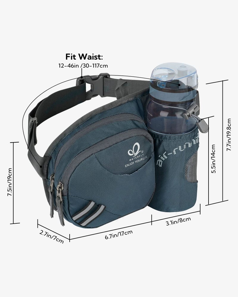 WATERFLY Fanny Pack Waist Bag: Waist Pack for Women Men with Water Bottle Holder Hiking Fanny Pack for Running Walking DogWalking Travel Cycling - Image 2