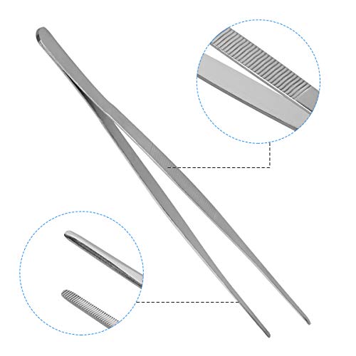 Ahier Adecco LLC Stainless Steel Tongs tweezer with precision serrated tips for surgical & sea food (10") - Image 5