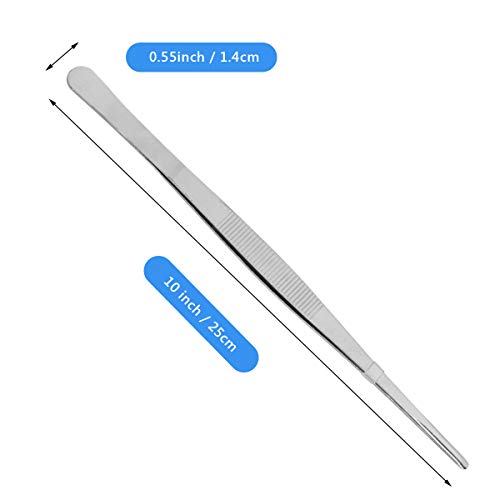 Ahier Adecco LLC Stainless Steel Tongs tweezer with precision serrated tips for surgical & sea food (10") - Image 4
