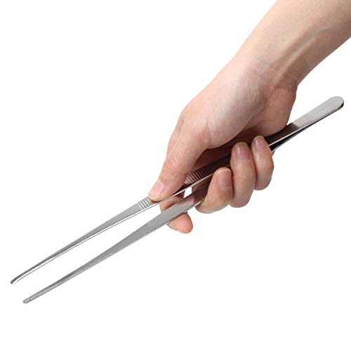 Ahier Adecco LLC Stainless Steel Tongs tweezer with precision serrated tips for surgical & sea food (10") - Image 2