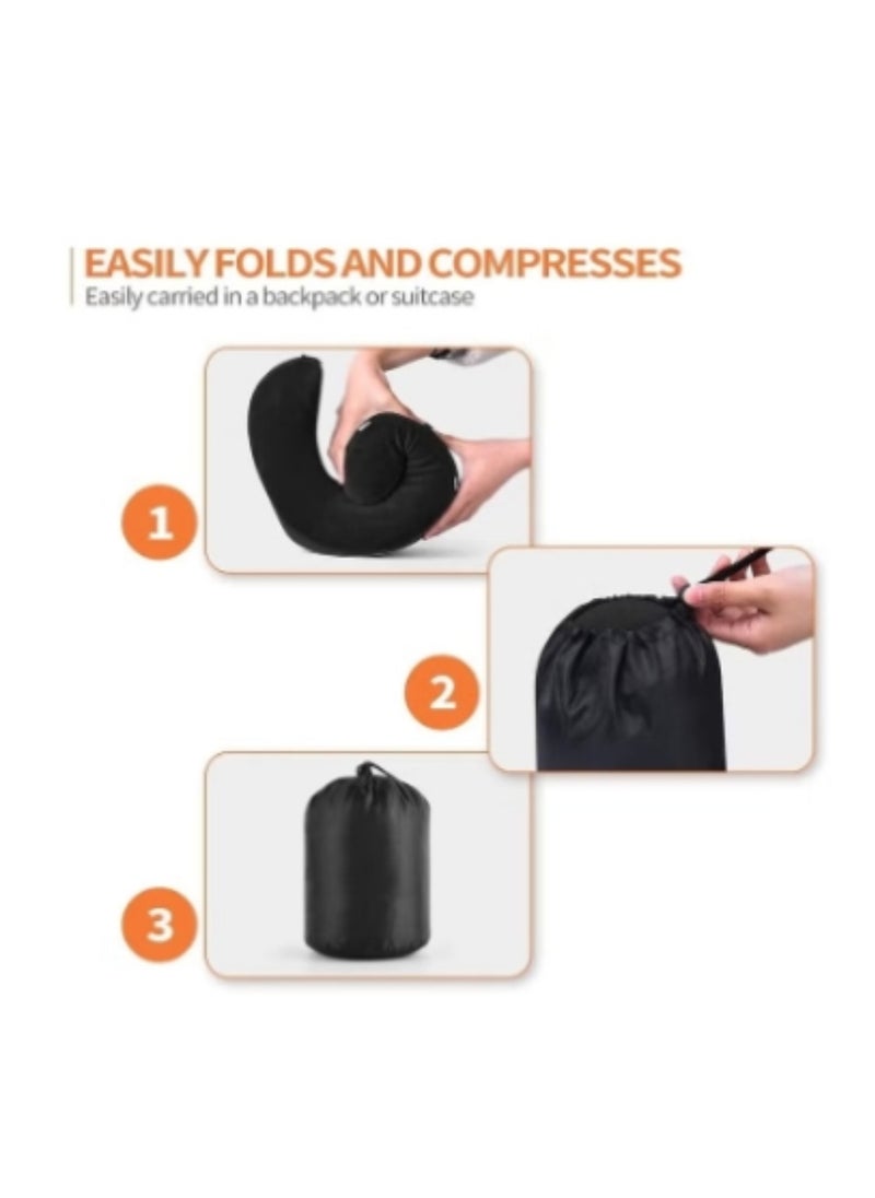 Generic - Travel Pillow Memory Foam Neck Pillow Head Support Soft Pillow with Eye Masks and Earplugs for Sleeping Rest, Airplane Car & Home Use - Image 1