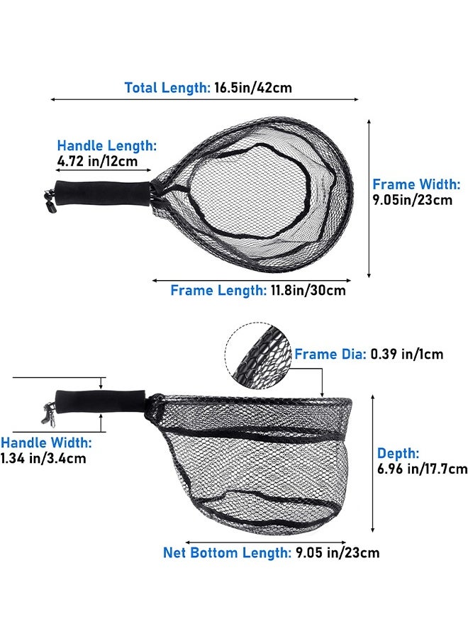 Fishing Landing Net,Fishing Net With EVA Handle,Rubber Coated Fish Mesh,Aluminum Alloy Frame,Kayak Fishing Nets For Fly Fishing Ice Fishing Steelhead Bass Salmon,Portable Fishing Bait Net
