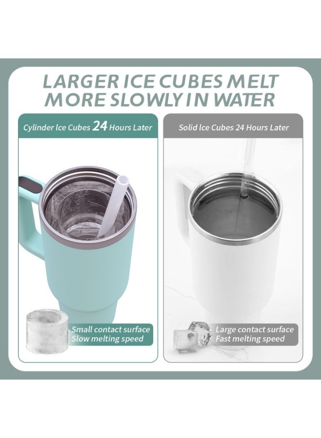 Meetion Silicone Ice Cube Tray for Tumbler cups -3 Pack Hollow Cylinder Ice Molds with Lids，Chilled Drink, Juice, Whiskey，Soda,Cocktail,Summer Gifts (Green)  - Image 5