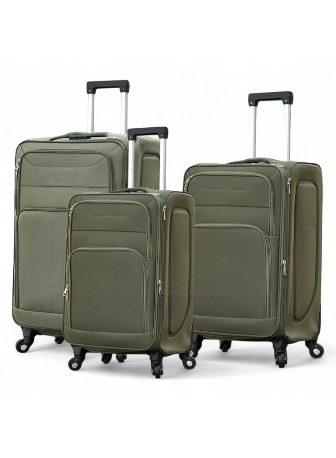 ZAAPPY 3-Piece Soft Shell Luggage Set (20, 24, 28 Inch) – Ultra Lightweight, Expandable Suitcases with 360° Spinner Wheels & TSA Combination Locks - Image 1