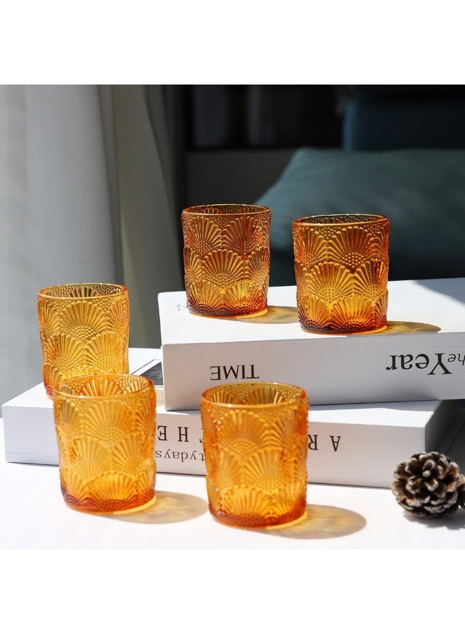 WOHO Woho 12Pcs Amber Votive Candle Holders, Glass Amber Candle Holder for Fall Wedding, Boho Tea Lights Candle Holder for Halloween Thanksgiving Centerpieces Table Decoration  - Image 3
