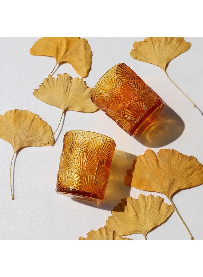 WOHO Woho 12Pcs Amber Votive Candle Holders, Glass Amber Candle Holder for Fall Wedding, Boho Tea Lights Candle Holder for Halloween Thanksgiving Centerpieces Table Decoration  - Image 4