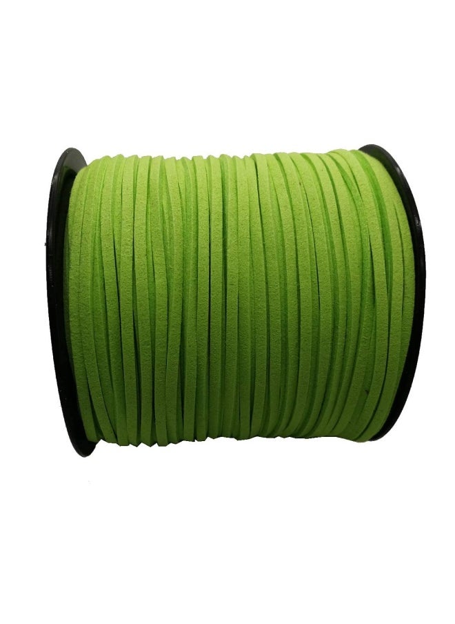 PAMIR TONG - 100 Yards 2.6Mm Suede Leather Cords Leather Lace Flat Faux Suede Cord String Thread Velvet Cord For Necklace Bracelet Beading And Diy Crafts Green - Image 1