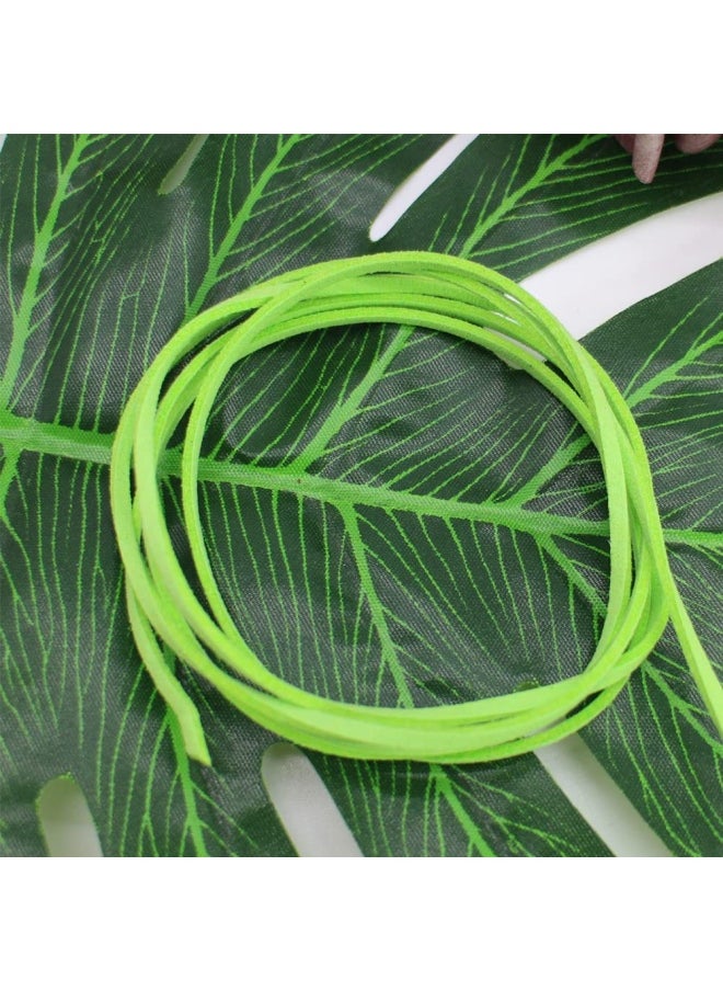 PAMIR TONG - 100 Yards 2.6Mm Suede Leather Cords Leather Lace Flat Faux Suede Cord String Thread Velvet Cord For Necklace Bracelet Beading And Diy Crafts Green - Image 1