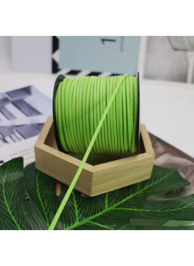 PAMIR TONG - 100 Yards 2.6Mm Suede Leather Cords Leather Lace Flat Faux Suede Cord String Thread Velvet Cord For Necklace Bracelet Beading And Diy Crafts Green - Image 1
