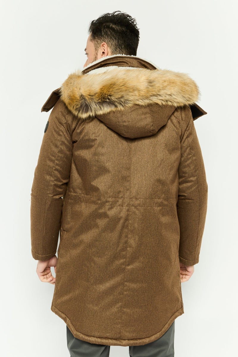Michael Kors Men Plain Parka Jackets, Caramel Brown - Image 4