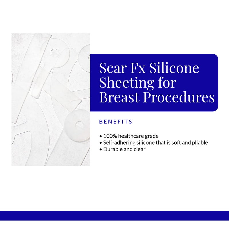 ريجوفا سكين Scar Fx Silicone Sheeting, Silicone Tape for Breast Procedure, Breast Anchor Style, 1 Sheet, Soften, Flatten  Reduce The Appearance of Scars - Image 2