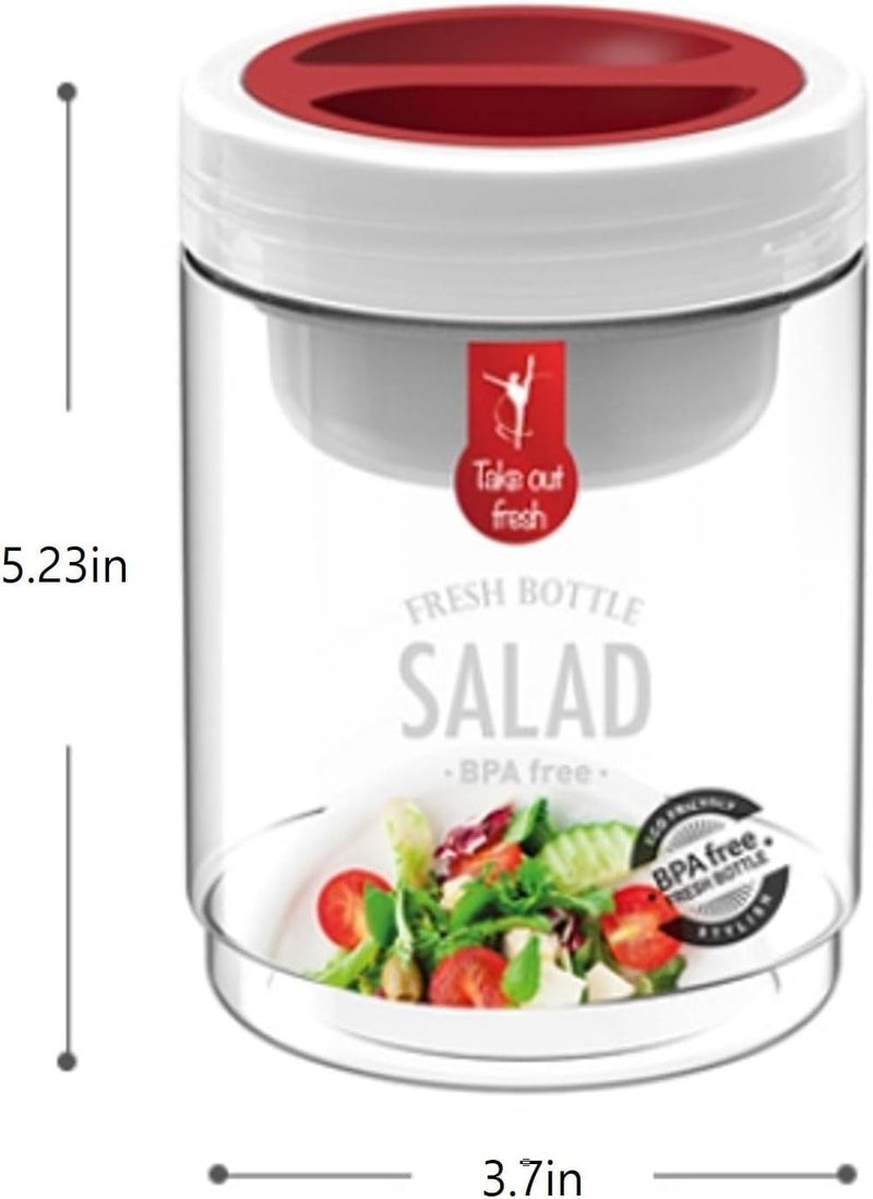 ALLIVING Salad Bottle Set of 2, with Leak Proof Salad Sauce Dressing Case 25.36oz - Image 2