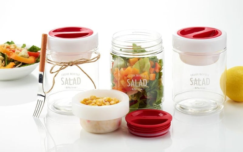 ALLIVING Salad Bottle Set of 2, with Leak Proof Salad Sauce Dressing Case 25.36oz - Image 3
