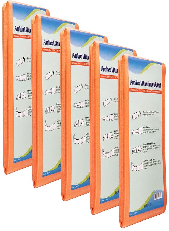 NOVAMEDIC Pack of 5 First Aid Padded Universal Aluminum Splints - 36 inch, Brace for Splinting Hands, Legs, Wrist, Ankle and Fractured or Injured Limbs, Flat Folded, Waterproof - Image 1